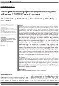 Cover page: Job loss predicts worsening depressive symptoms for young adults with autism: A COVID‐19 natural experiment