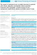 Cover page: The impact of abdominal pain on global measures in patients with chronic idiopathic constipation, before and after treatment with linaclotide: a pooled analysis of two randomised, double-blind, placebo-controlled, phase 3 trials.