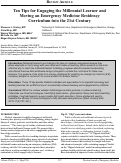 Cover page: Ten Tips for Engaging the Millennial Learner and Moving an Emergency Medicine Residency Curriculum into the 21st Century