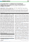 Cover page: Lysyl hydroxylase 3–mediated post-translational modifications are required for proper biosynthesis of collagen α1α1α2(IV)