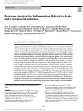 Cover page: Proteome Analysis for Inflammation Related to Acute and Convalescent Infection.