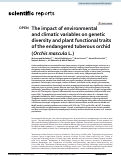 Cover page: The impact of environmental and climatic variables on genetic diversity and plant functional traits of the endangered tuberous orchid (Orchis mascula L.)