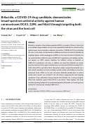 Cover page: Brilacidin, a COVID-19 drug candidate, demonstrates broad-spectrum antiviral activity against human coronaviruses OC43, 229E, and NL63 through targeting both the virus and the host cell.