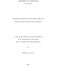 Cover page: Quantitative Approaches for Studying the Effects of Stressors in the Growth of Living Organisms