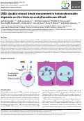 Cover page: DNA double-strand break movement in heterochromatin depends on the histone acetyltransferase dGcn5.