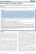 Cover page: Mouse Models of Anemia of Cancer