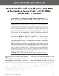 Cover page: Sexual health and function in later life: a&nbsp;population-based study of 606 older adults with a partner.