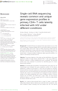 Cover page: Single-cell RNA sequencing reveals common and unique gene expression profiles in primary CD4+ T cells latently infected with HIV under different conditions