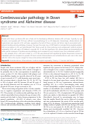 Cover page: Cerebrovascular pathology in Down syndrome and Alzheimer disease