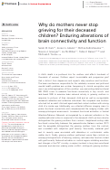 Cover page: Why do mothers never stop grieving for their deceased children? Enduring alterations of brain connectivity and function.