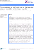 Cover page: The cerebrospinal fluid proteome in HIV infection: change associated with disease severity