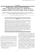 Cover page: Health Literacy and the Patient With Heart Failure—Implications for Patient Care and Research: A Consensus Statement of the Heart Failure Society of America