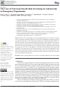 Cover page: The Cost of Universal Suicide Risk Screening for Adolescents in Emergency Departments.