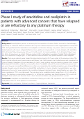 Cover page: Phase I study of azacitidine and oxaliplatin in patients with advanced cancers that have relapsed or are refractory to any platinum therapy