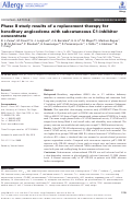 Cover page: Phase II study results of a replacement therapy for hereditary angioedema with subcutaneous C1‐inhibitor concentrate