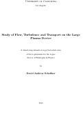 Cover page: Study of Flow, Turbulence and Transport on the Large Plasma Device