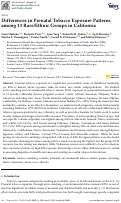 Cover page: Differences in Prenatal Tobacco Exposure Patterns among 13 Race/Ethnic Groups in California