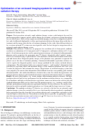 Cover page: Optimization of an on‐board imaging system for extremely rapid radiation therapy