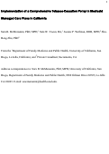 Cover page: Implementation of a Comprehensive Tobacco-Cessation Policy in Medicaid Managed Care Plans in California