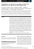 Cover page: Standardization of a SNP panel for parentage verification and identification in the domestic cat (Felis silvestris catus)