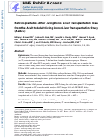 Cover page: Retransplantation After Living Donor Liver Transplantation: Data from the Adult to Adult Living Donor Liver Transplantation Study