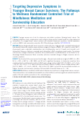 Cover page: Targeting Depressive Symptoms in Younger Breast Cancer Survivors: The Pathways to Wellness Randomized Controlled Trial of Mindfulness Meditation and Survivorship Education