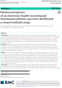 Cover page: Patient perceptions of an electronic-health-record-based rheumatoid arthritis outcomes dashboard: a mixed-methods study.