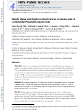 Cover page: Weight status and weight-control exercise in adolescents: A longitudinal population-based study