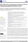 Cover page: NRG-HN003: Phase I and Expansion Cohort Study of Adjuvant Pembrolizumab, Cisplatin and Radiation Therapy in Pathologically High-Risk Head and Neck Cancer