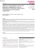 Cover page: Opinions among pediatric critical care physicians regarding the ethics of withdrawal of ventricular assist devices and extracorporeal membrane oxygenation