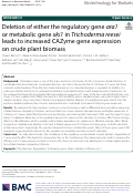 Cover page: Deletion of either the regulatory gene ara1 or metabolic gene xki1 in Trichoderma reesei leads to increased CAZyme gene expression on crude plant biomass