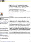 Cover page: Dual energy X-ray absorptiometry body composition reference values of limbs and trunk from NHANES 1999–2004 with additional visualization methods