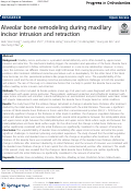 Cover page: Alveolar bone remodeling during maxillary incisor intrusion and retraction
