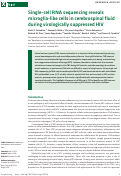 Cover page: Single-cell RNA sequencing reveals microglia-like cells in cerebrospinal fluid during virologically suppressed HIV