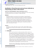 Cover page: Chapter Seven Identification of Novel Macropinocytosing Human Antibodies by Phage Display and High-Content Analysis