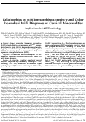 Cover page: Relationships of p16 Immunohistochemistry and Other Biomarkers With Diagnoses of Cervical Abnormalities: Implications for LAST Terminology