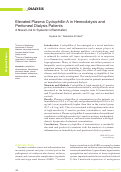 Cover page: ELEVATED PLASMA CYCLOPHILIN A IN HEMODIALYSIS AND PERITONEAL DIALYSIS PATIENTS: A NOVEL LINK TO SYSTEMIC INFLAMMATION AND CARDIOVASCULAR DISEASE