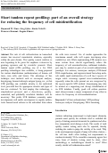 Cover page: Short tandem repeat profiling: part of an overall strategy for reducing the frequency of cell misidentification