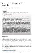 Cover page: Management of Radiation Proctitis