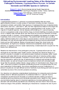 Cover page: Estimating Environmental Loading Rates of the Waterborne Pathogenic Protozoa, Cryptosporidium Parvum, in Certain Domestic and Wildlife Species in California