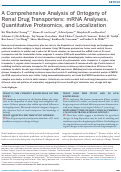 Cover page: A Comprehensive Analysis of Ontogeny of Renal Drug Transporters: mRNA Analyses, Quantitative Proteomics, and Localization