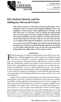 Cover page: ESL Student Identity and the Multigenre Research Project