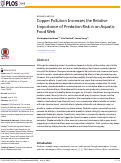 Cover page: Copper Pollution Increases the Relative Importance of Predation Risk in an Aquatic Food Web