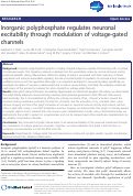 Cover page: Inorganic polyphosphate regulates neuronal excitability through modulation of voltage-gated channels