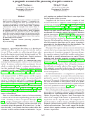 Cover page: A pragmatic account of the processing of negative sentences