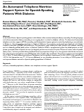 Cover page: An Automated Telephone Nutrition Support System for Spanish-Speaking Patients With Diabetes