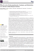 Cover page: Blood Levels of Endocannabinoids, Oxylipins, and Metabolites Are Altered in Hemodialysis Patients.