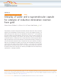 Cover page: Interplay of water and a supramolecular capsule for catalysis of reductive elimination reaction from gold