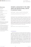 Cover page: Geriatric assessment in the older adult with genitourinary cancer: A narrative review.