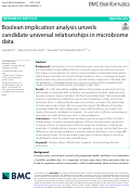 Cover page: Boolean implication analysis unveils candidate universal relationships in microbiome data